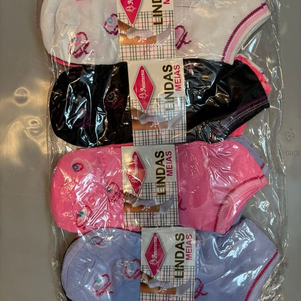 Amorarma Lindas Meias Women's No-Show Liner Socks 3-Pair Pack