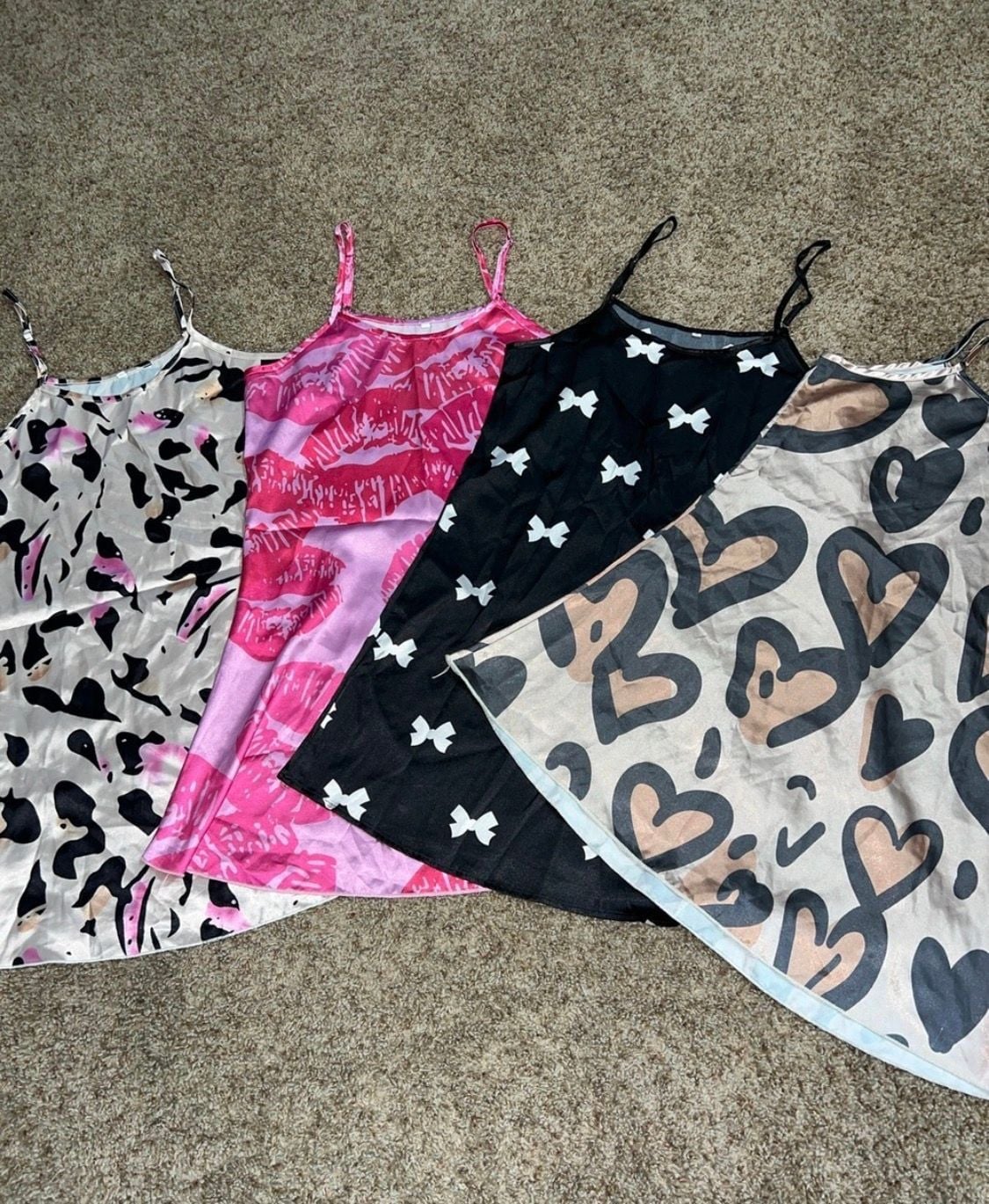 4-Piece Women's Satin Cami Sleepwear with Mixed Prints 1