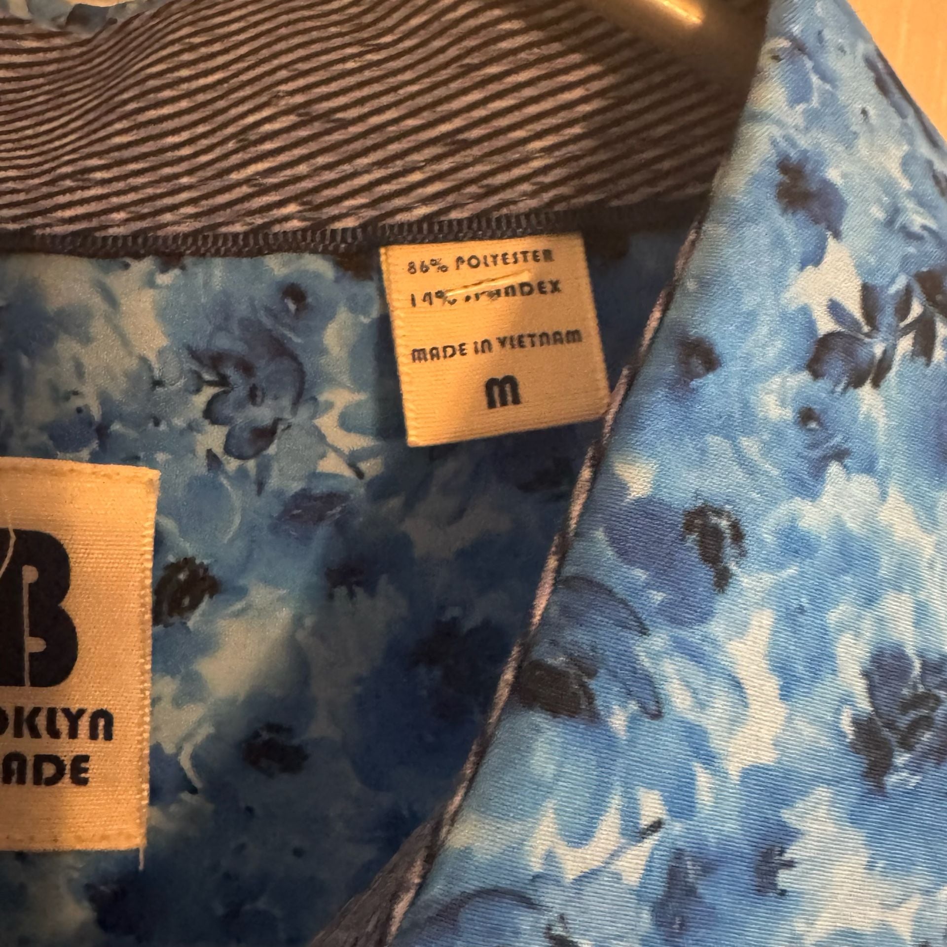 NWT Brooklyn Brigade Maverick Men’s M Blue Floral Performance Shirt Stretch 11