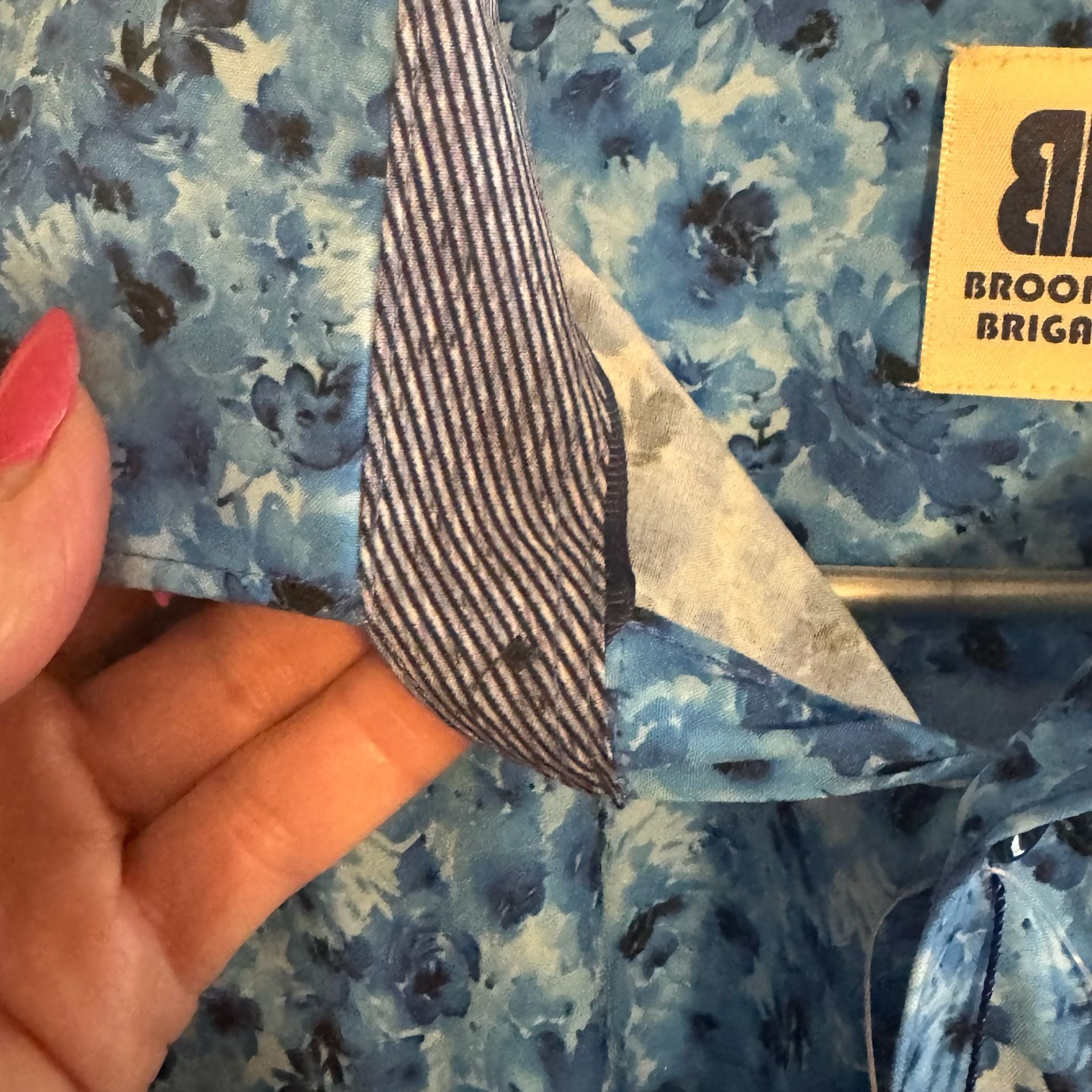 NWT Brooklyn Brigade Maverick Men’s M Blue Floral Performance Shirt Stretch 12