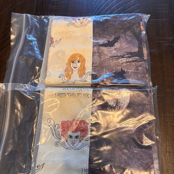 Hocus Pocus Sanderson Sisters Witches on Tan Fabric Pillow Cases