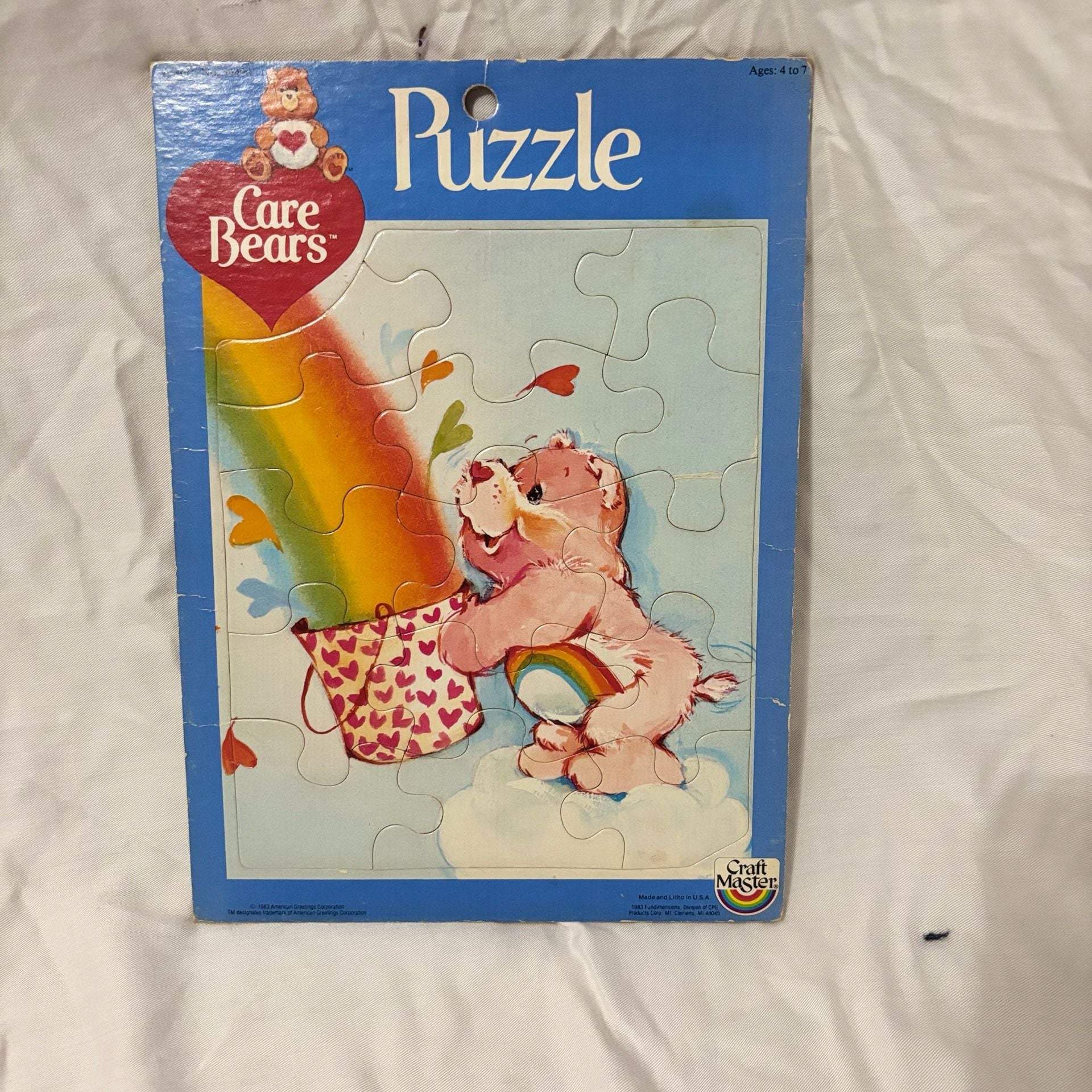 Vintage 1983 Care Bears Craft Master Frame Tray Puzzles - Set of 2 2