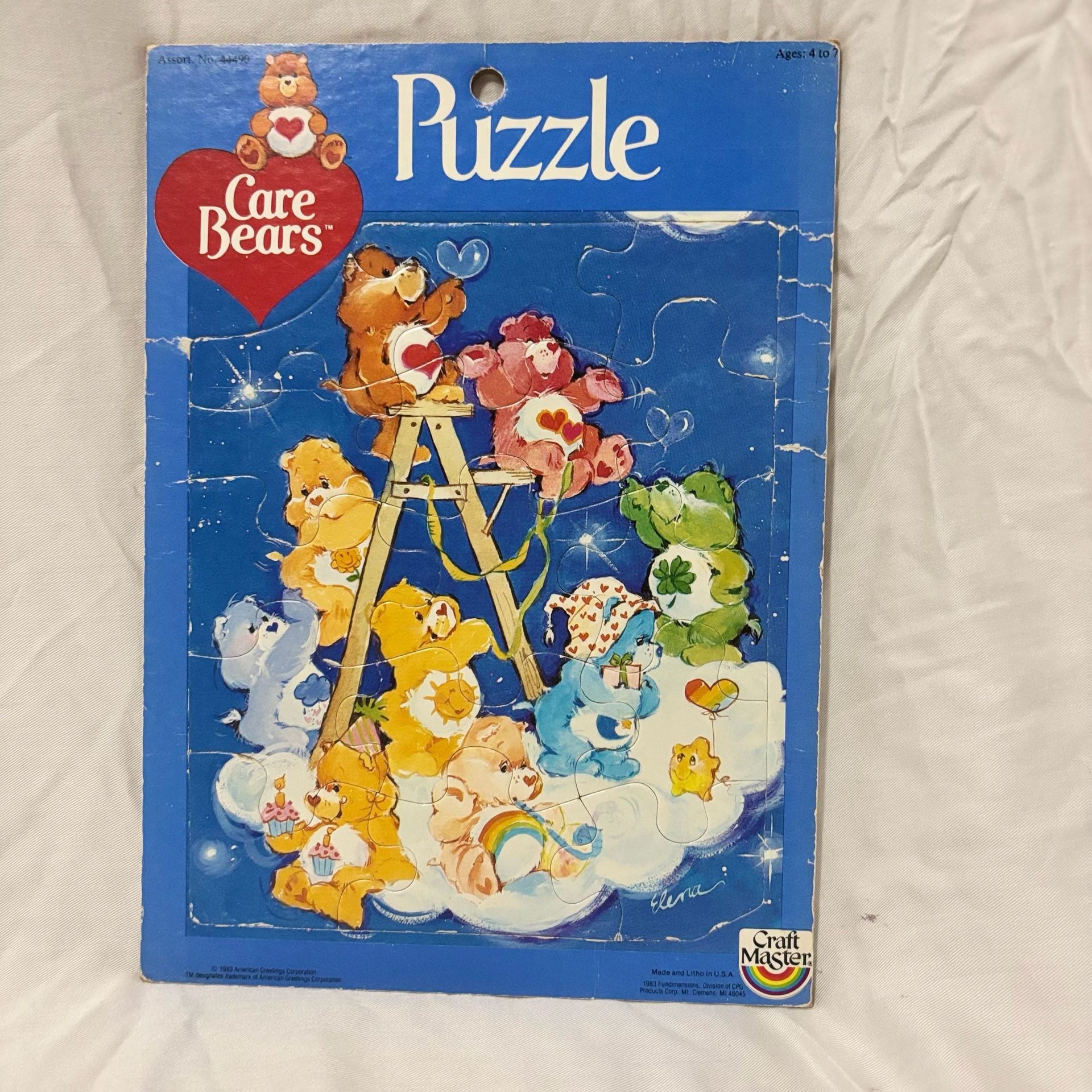 Vintage 1983 Care Bears Craft Master Frame Tray Puzzles - Set of 2 4