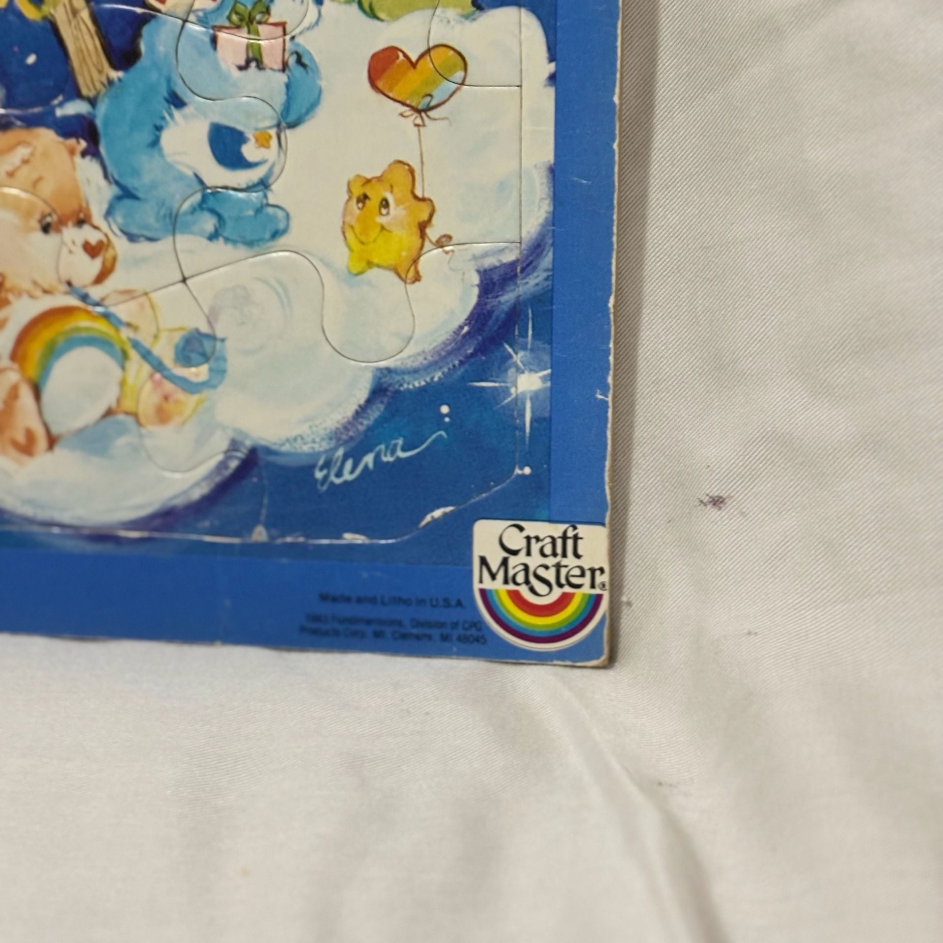 Vintage 1983 Care Bears Craft Master Frame Tray Puzzles - Set of 2 5