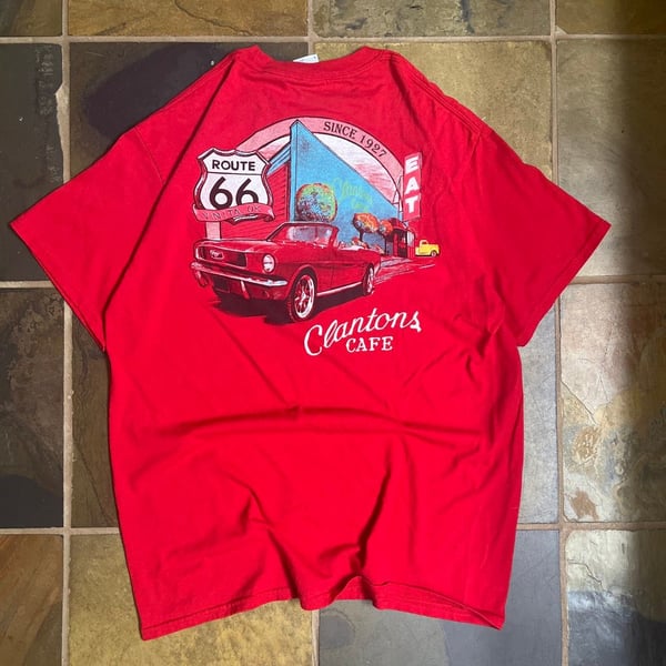 Port & Company Clanton's Cafe Route 66 Vinita Oklahoma Graphic T-Shirt