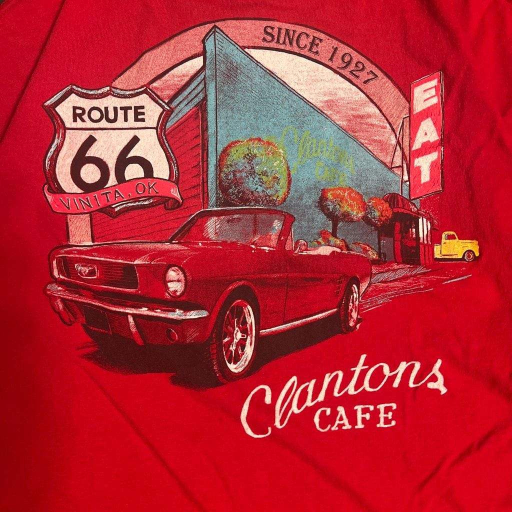 Port & Company Clanton's Cafe Route 66 Vinita Oklahoma Graphic T-Shirt 10