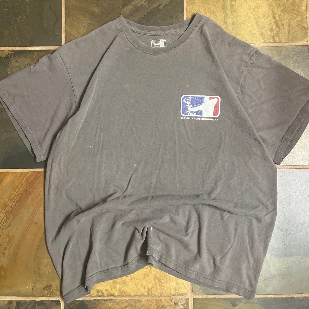 Major League Bowhunter Gray Double-Sided Graphic Logo Short Sleeve T-Shirt 2