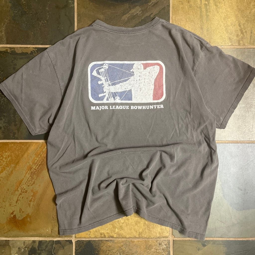 Major League Bowhunter Gray Double-Sided Graphic Logo Short Sleeve T-Shirt 3