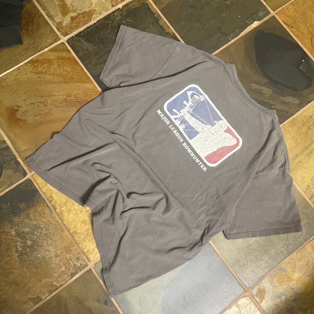 Major League Bowhunter Gray Double-Sided Graphic Logo Short Sleeve T-Shirt 4