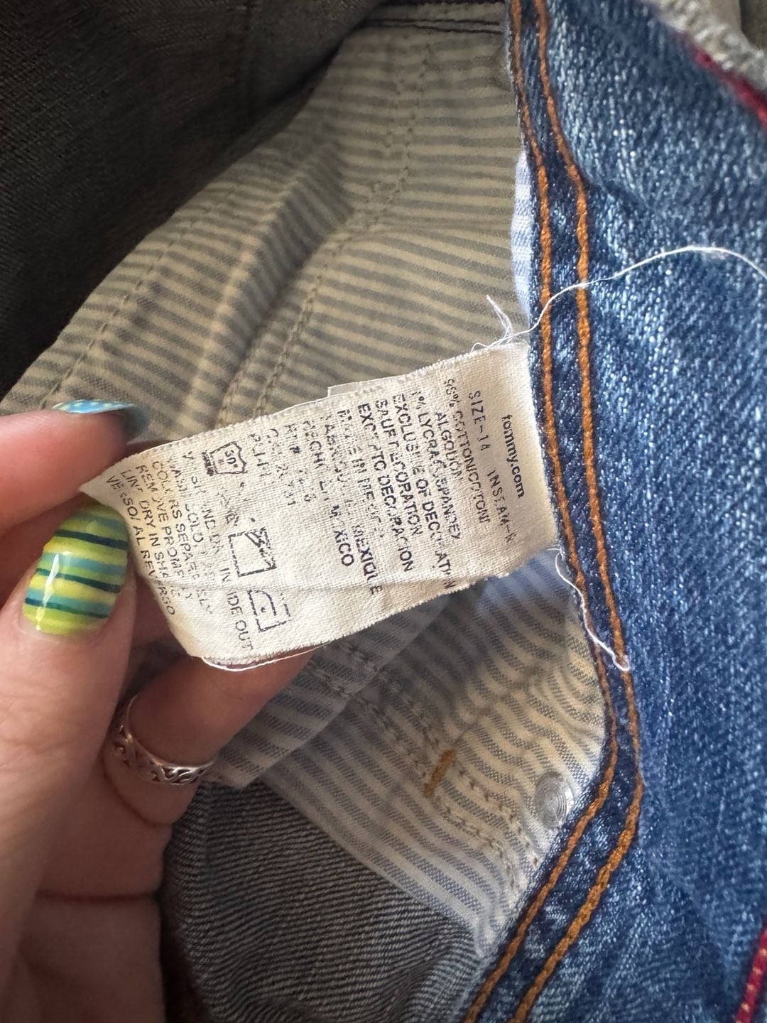 Tommy Hilfiger Women's Blue Denim Bootcut Jeans Size 14 7