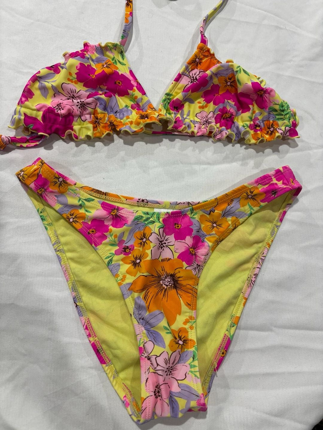 Wild Fable Floral Print Ruffle Halter Bikini Set 1