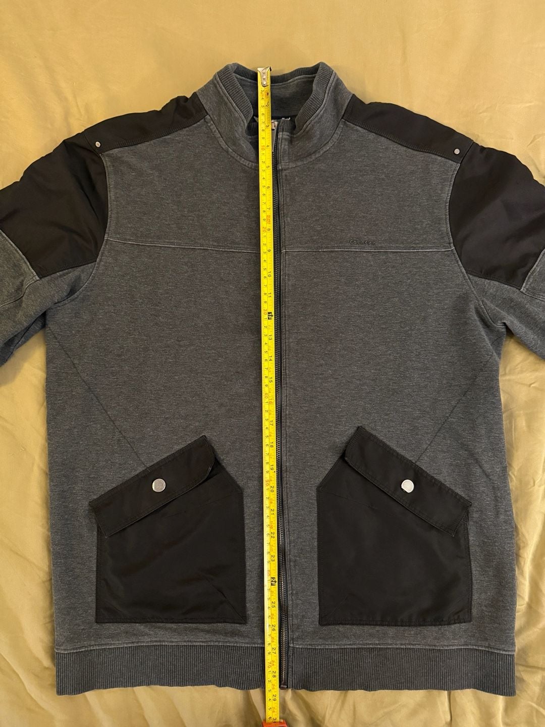 Calvin Klein Men's Full-Zip Contrast Panel Sweatshirt Jacket 10