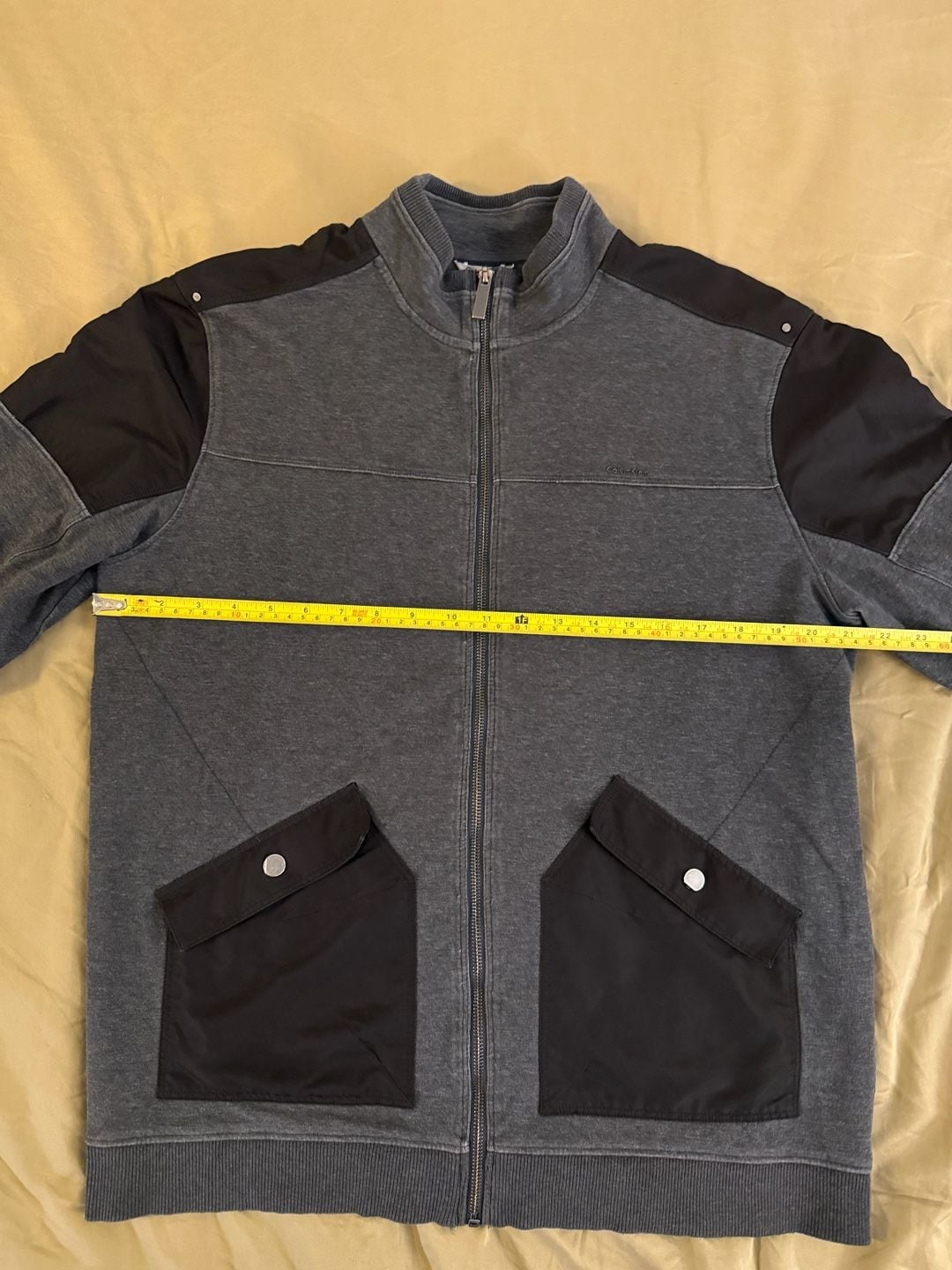 Calvin Klein Men's Full-Zip Contrast Panel Sweatshirt Jacket 12