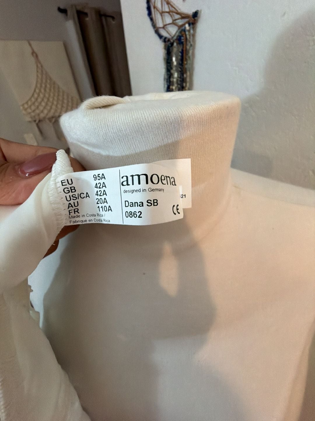 Amoena Dana SB White Mastectomy Bra Size 42A 12