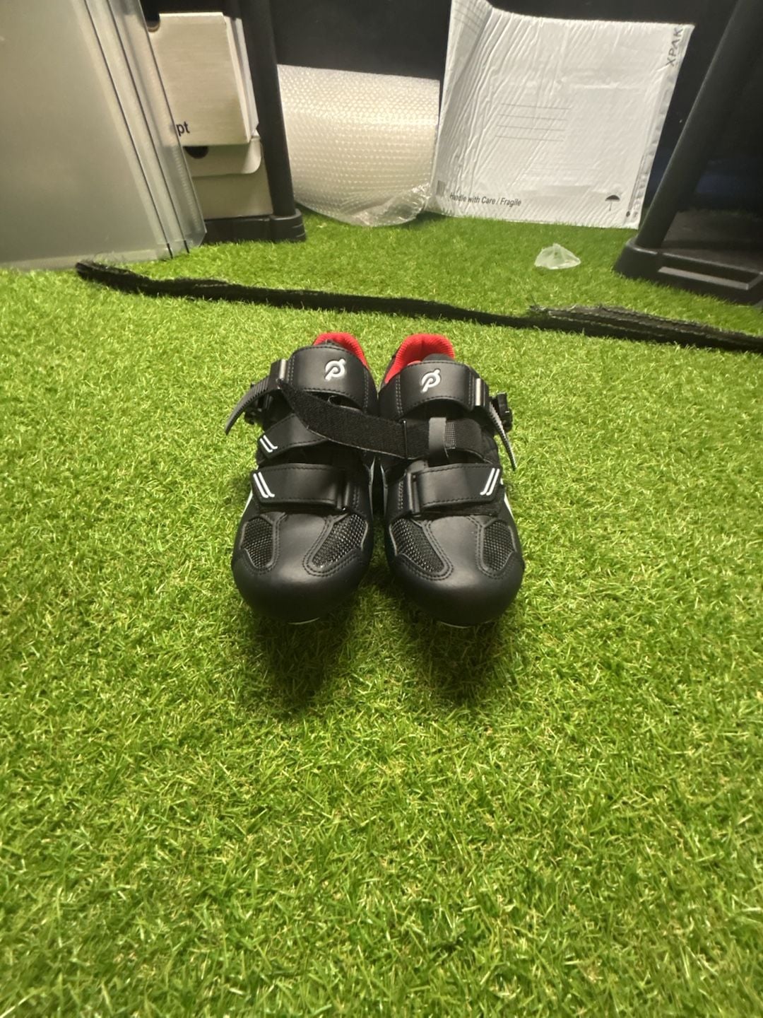 Peloton Unisex Cycling Shoes with Delta Cleats, Black and Red 2