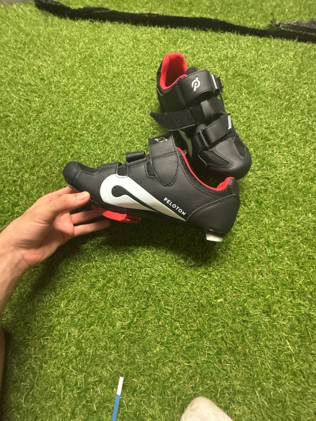 Peloton Unisex Cycling Shoes with Delta Cleats, Black and Red 4