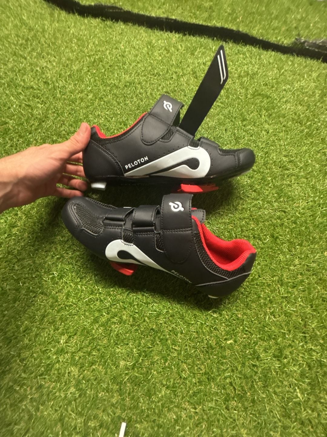 Peloton Unisex Cycling Shoes with Delta Cleats, Black and Red 5