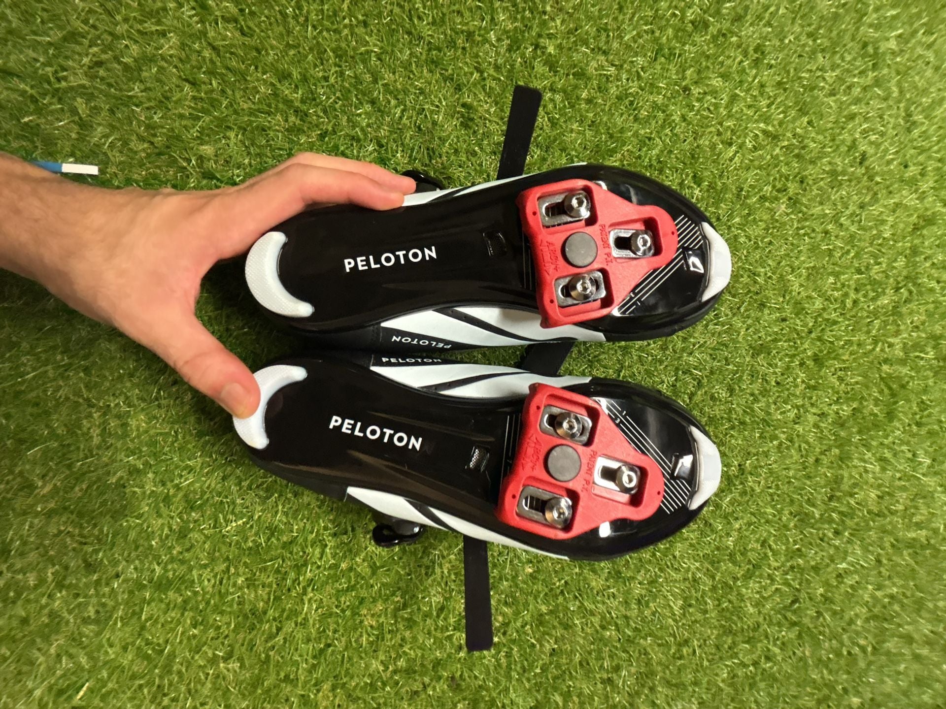 Peloton Unisex Cycling Shoes with Delta Cleats, Black and Red 7