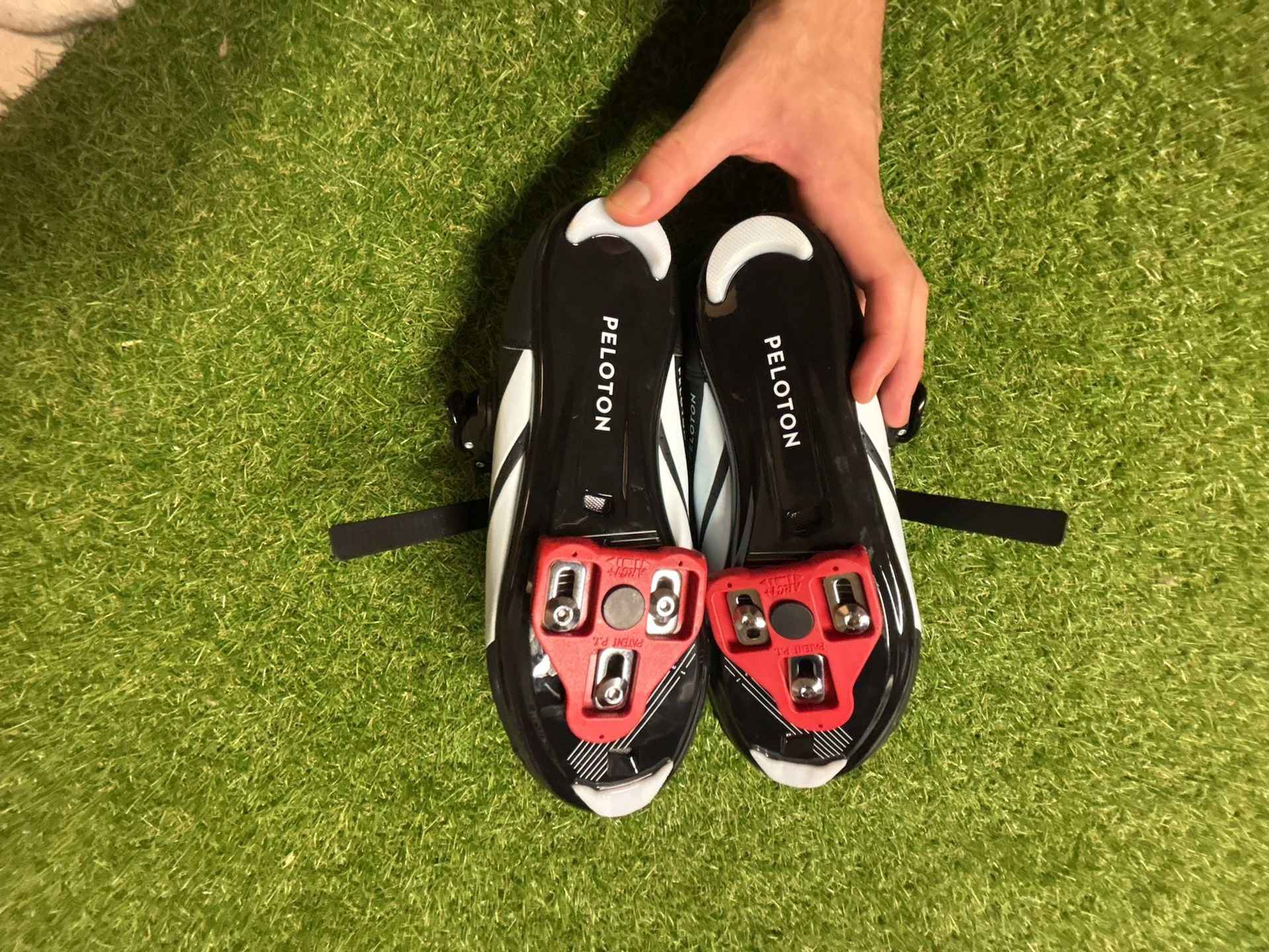 Peloton Unisex Cycling Shoes with Delta Cleats, Black and Red 8