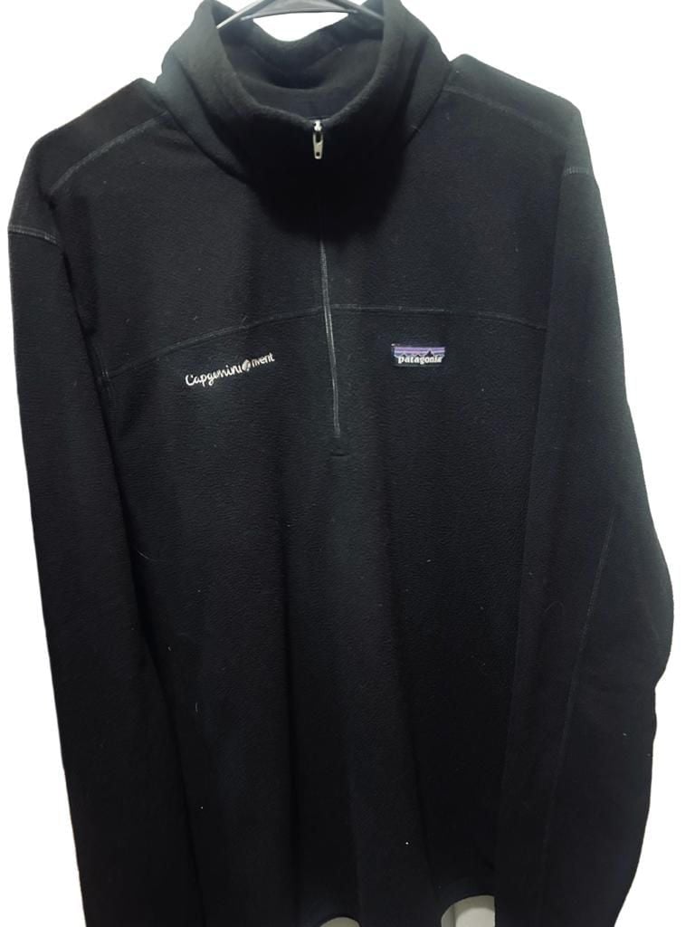 Patagonia Microdini 1/4 Zip Fleece Pullover Size XL Black 2