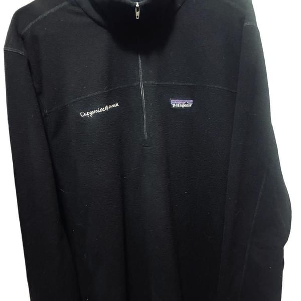 Patagonia Microdini 1/4 Zip Fleece Pullover Size XL Black 