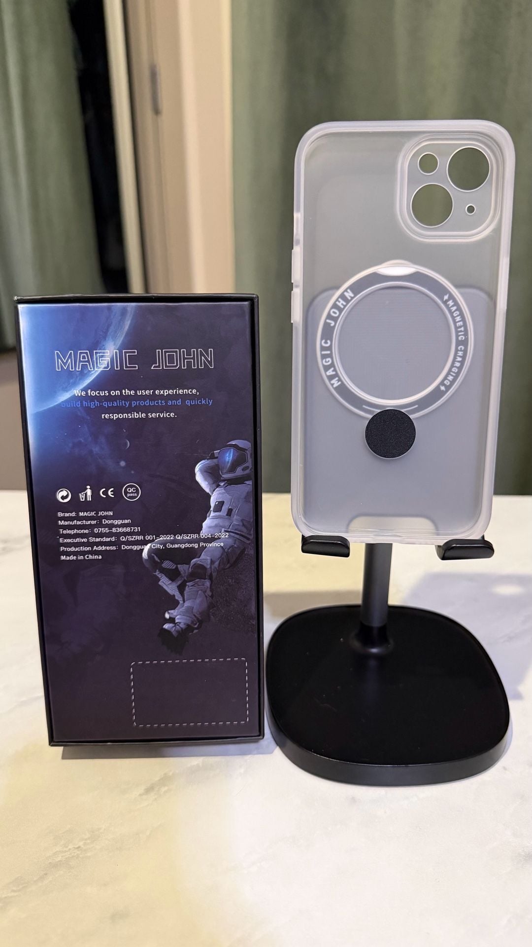 Magic John iPhone 13 Magnetic Charging Phone Case with Built-in Ring Stand 2