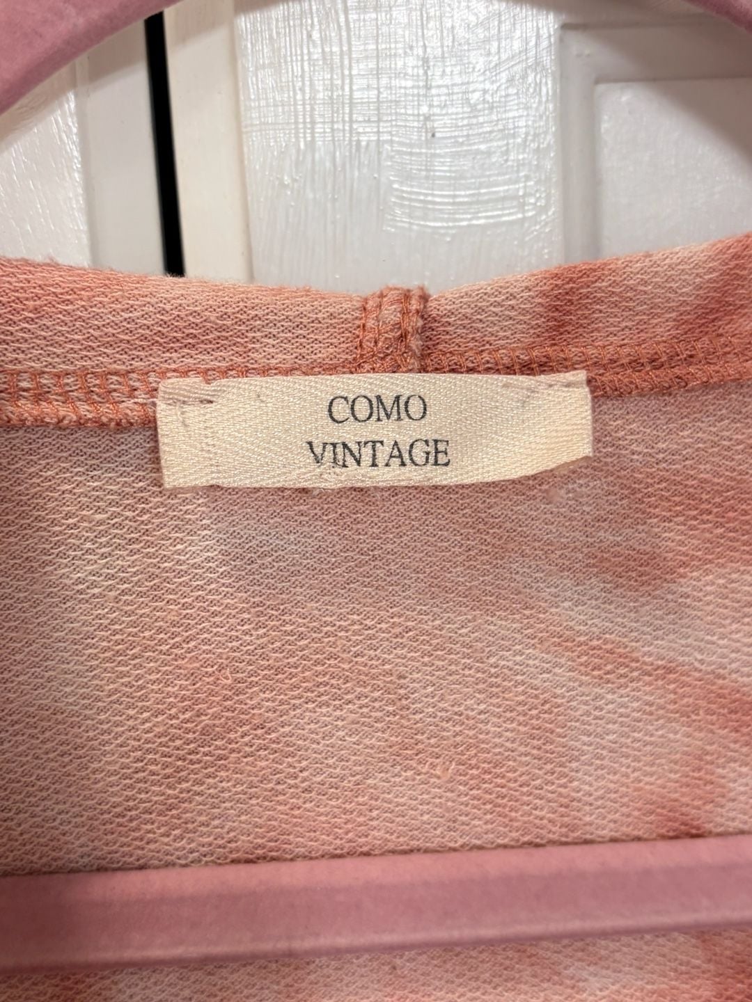 Como Vintage Women's Coral Tie Dye V-Neck Pullover Hoodie Hippie Casual XL 6