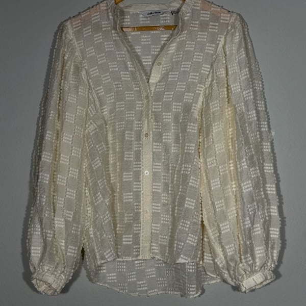 & Other Stories Textured Voluminous Sleeve Blouse