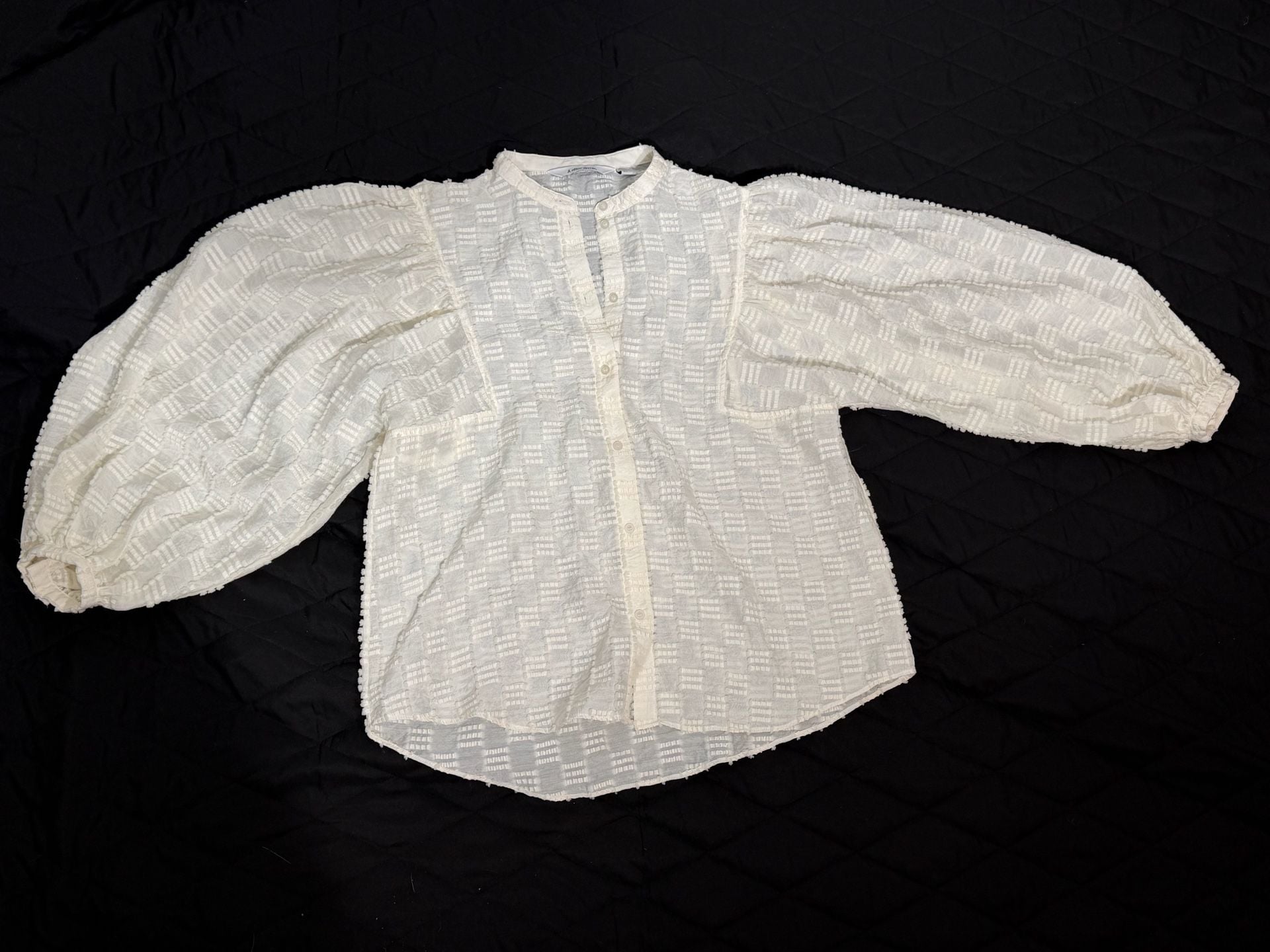 & Other Stories Textured Voluminous Sleeve Blouse 6