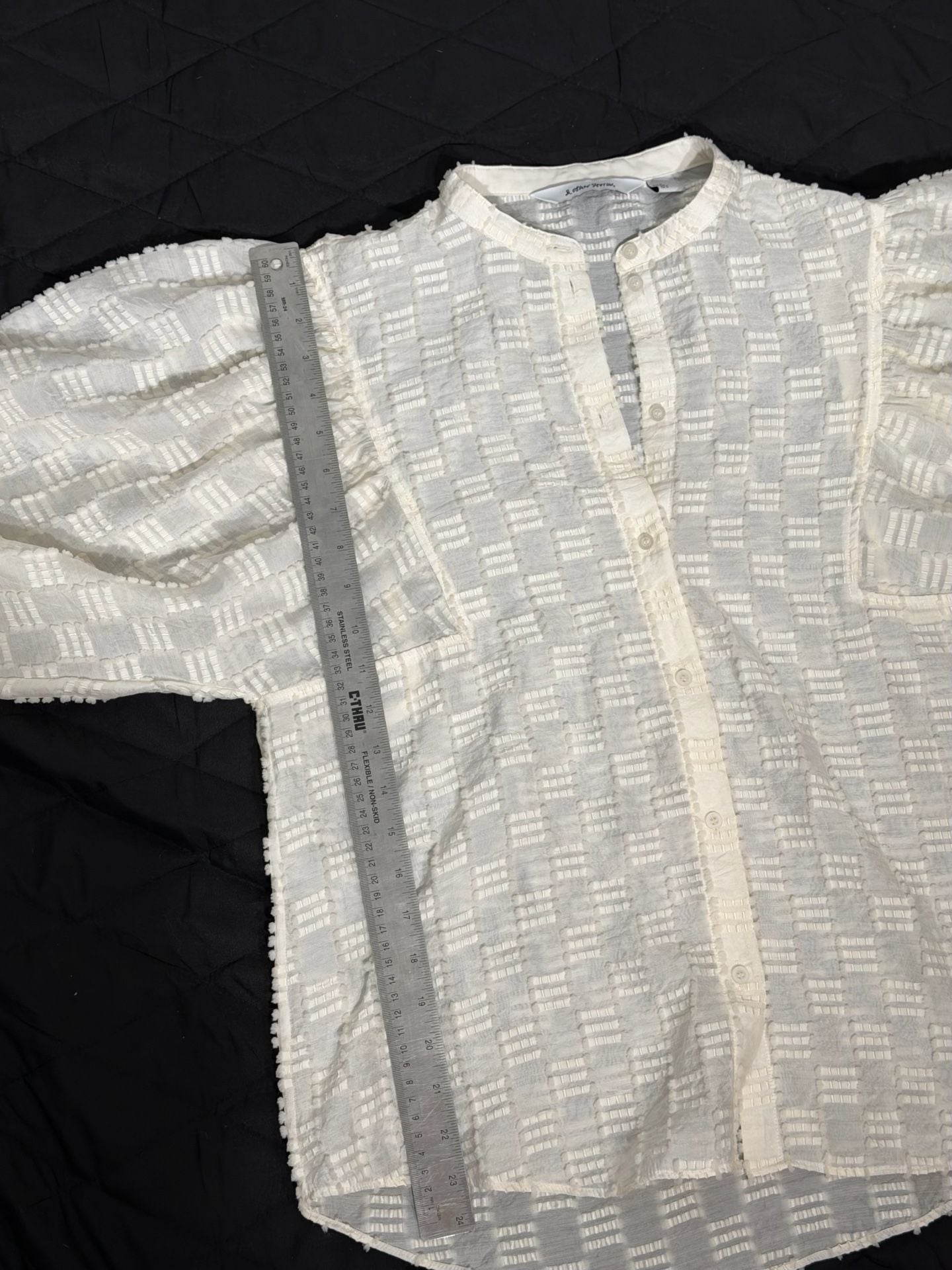 & Other Stories Textured Voluminous Sleeve Blouse 8