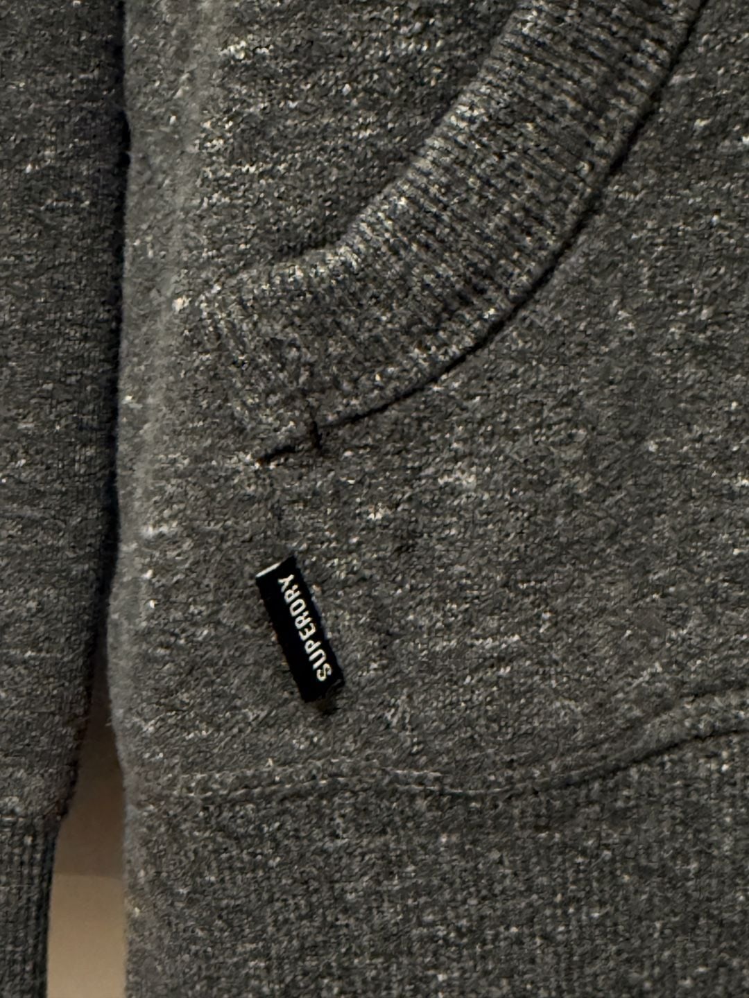 Superdry Vintage Logo Embroidered Pullover Hoodie in Dark Charcoal Jaspe 7