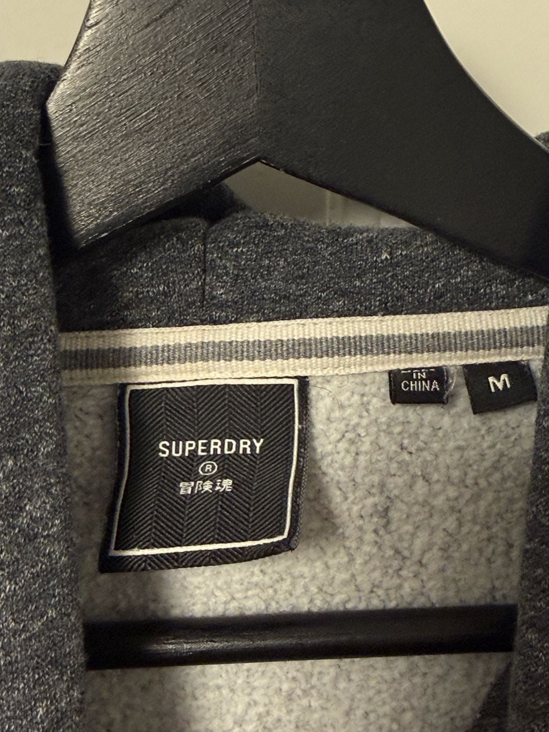 Superdry Vintage Logo Embroidered Pullover Hoodie in Dark Charcoal Jaspe 8