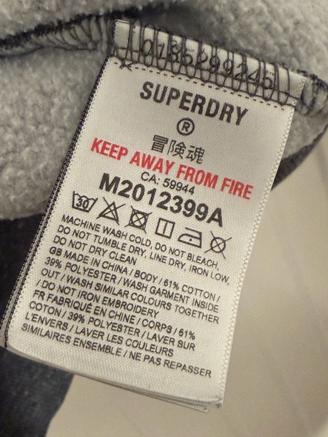 Superdry Vintage Logo Embroidered Pullover Hoodie in Dark Charcoal Jaspe 9