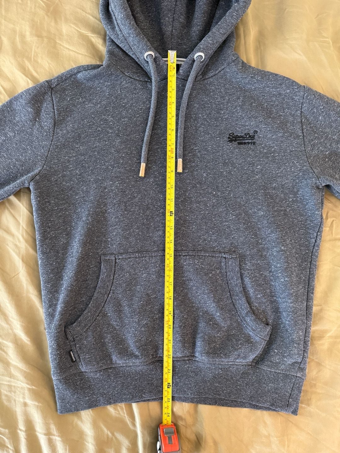 Superdry Vintage Logo Embroidered Pullover Hoodie in Dark Charcoal Jaspe 10