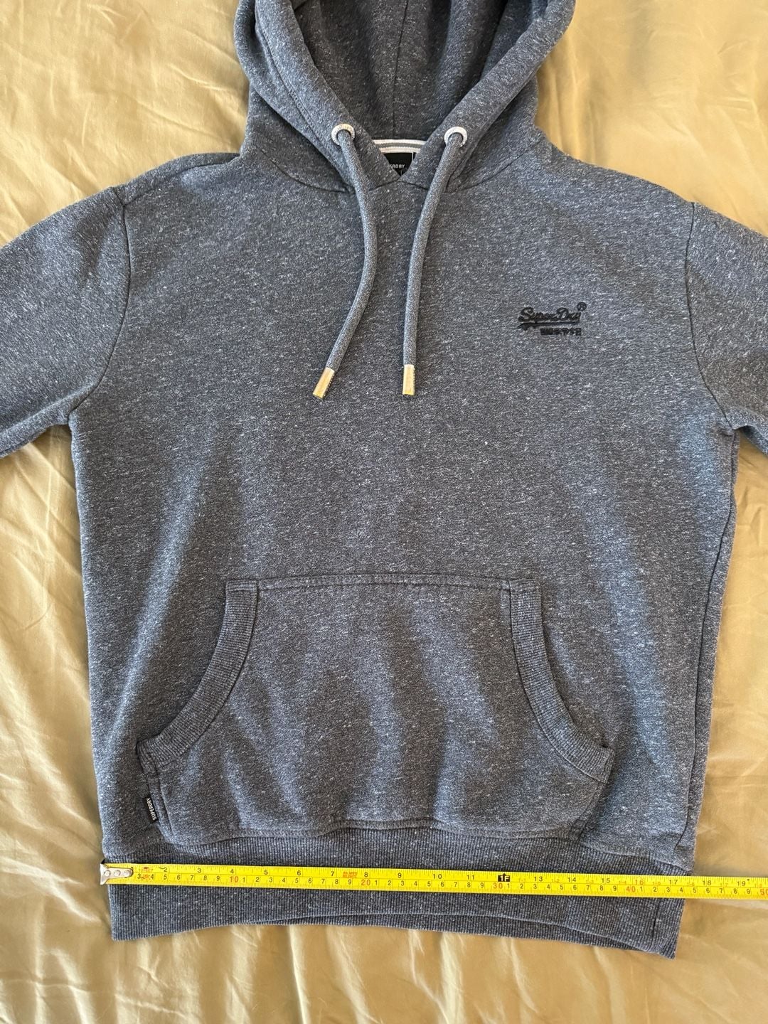 Superdry Vintage Logo Embroidered Pullover Hoodie in Dark Charcoal Jaspe 11