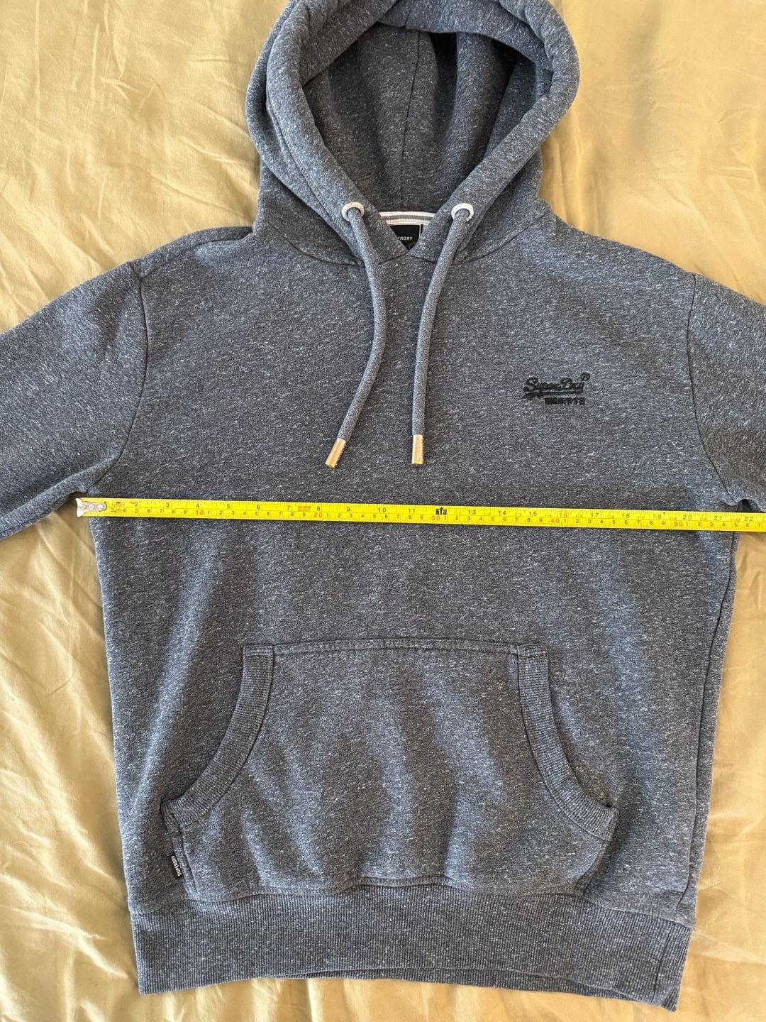 Superdry Vintage Logo Embroidered Pullover Hoodie in Dark Charcoal Jaspe 12