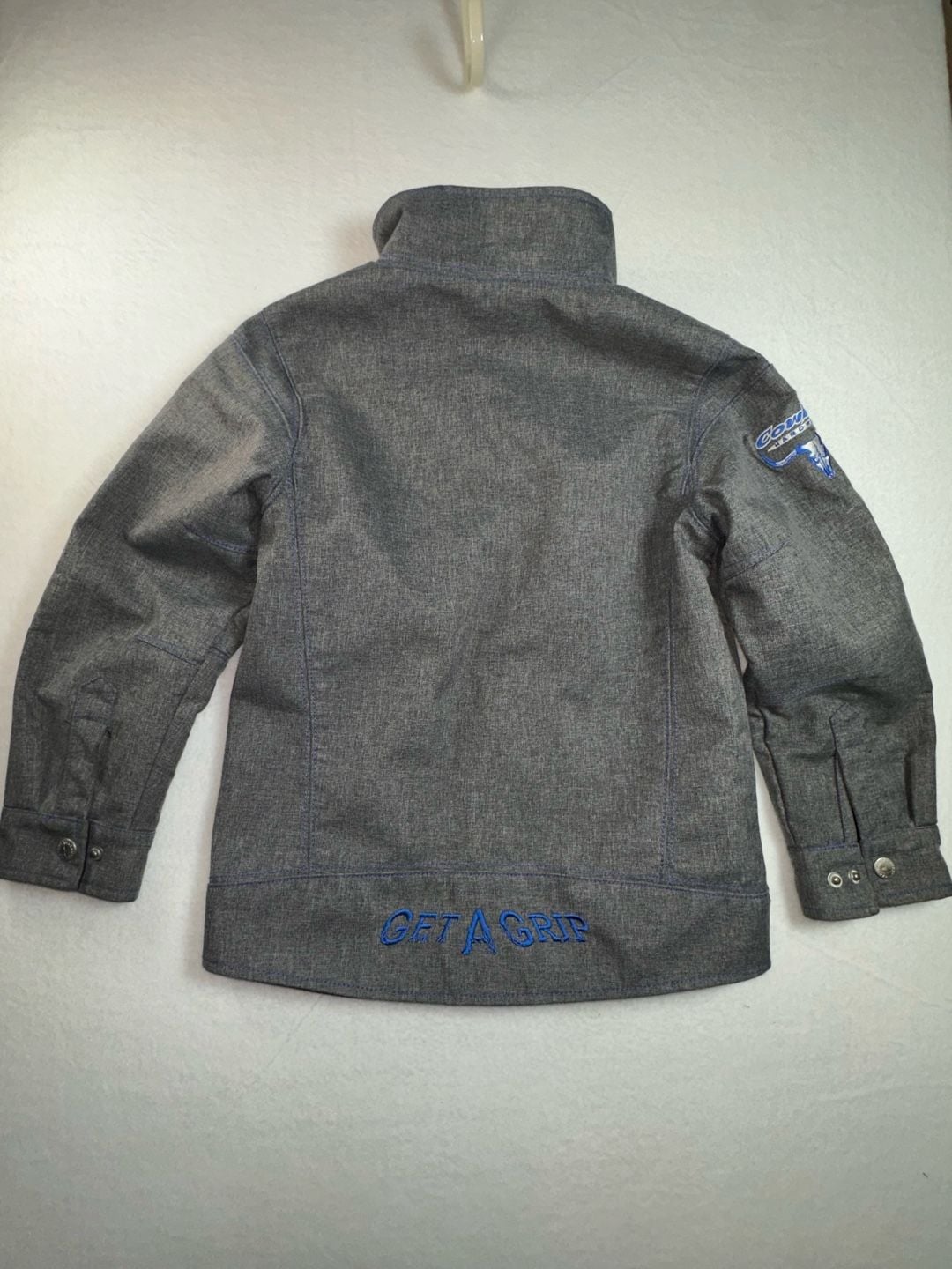 Cowboy Hardware Boys Tech Softshell Jacket Grey Heather with Blue Accents 3