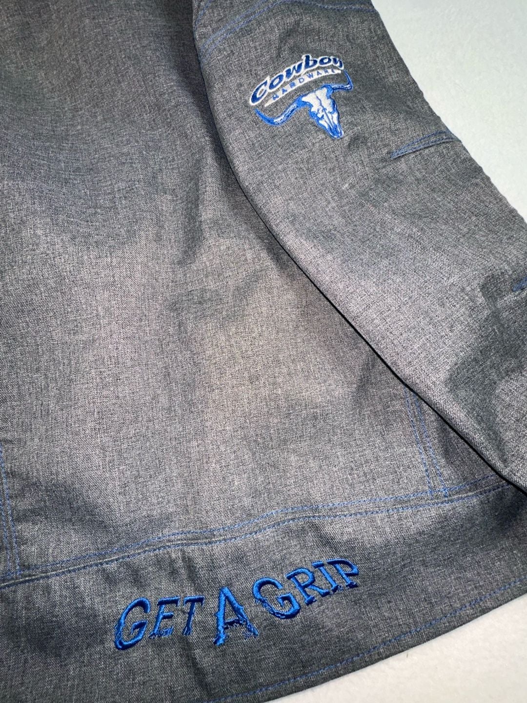 Cowboy Hardware Boys Tech Softshell Jacket Grey Heather with Blue Accents 4