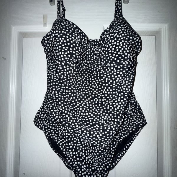 Catalina Women's Polka Dot Ruched One-Piece Swimsuit