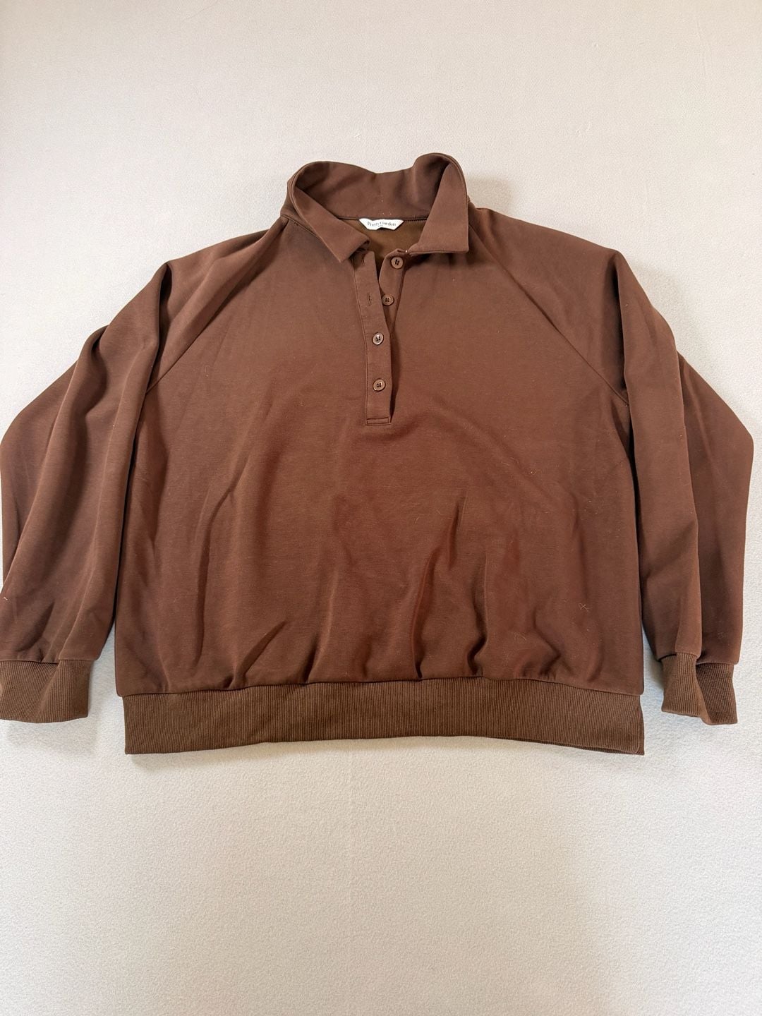 PrettyGarden Women's XXL Brown Collared Polo Pullover Sweatshirt 2
