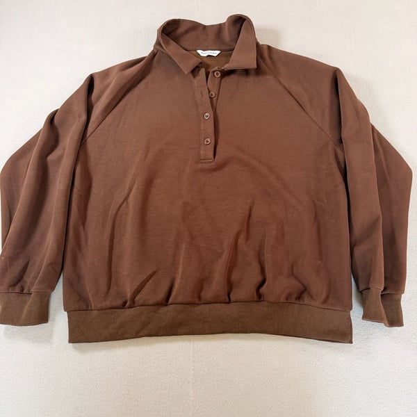 PrettyGarden Women's XXL Brown Collared Polo Pullover Sweatshirt