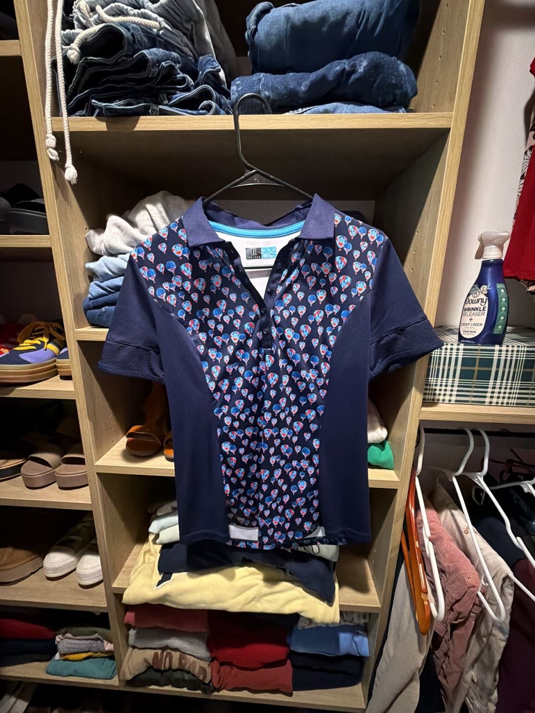PGA Tour Women's Hot Air Balloon Print Short Sleeve Golf Polo 2