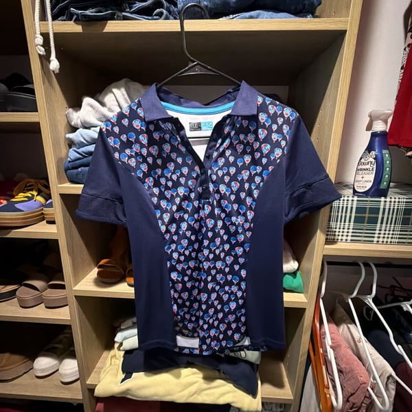 PGA Tour Women's Hot Air Balloon Print Short Sleeve Golf Polo
