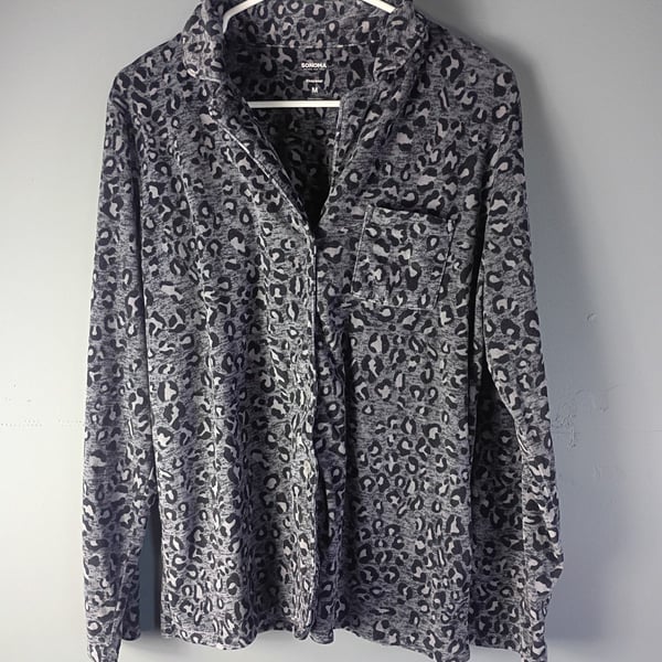 Sonoma Goods For Life Women's Leopard Print Faux Fur Pajama Set