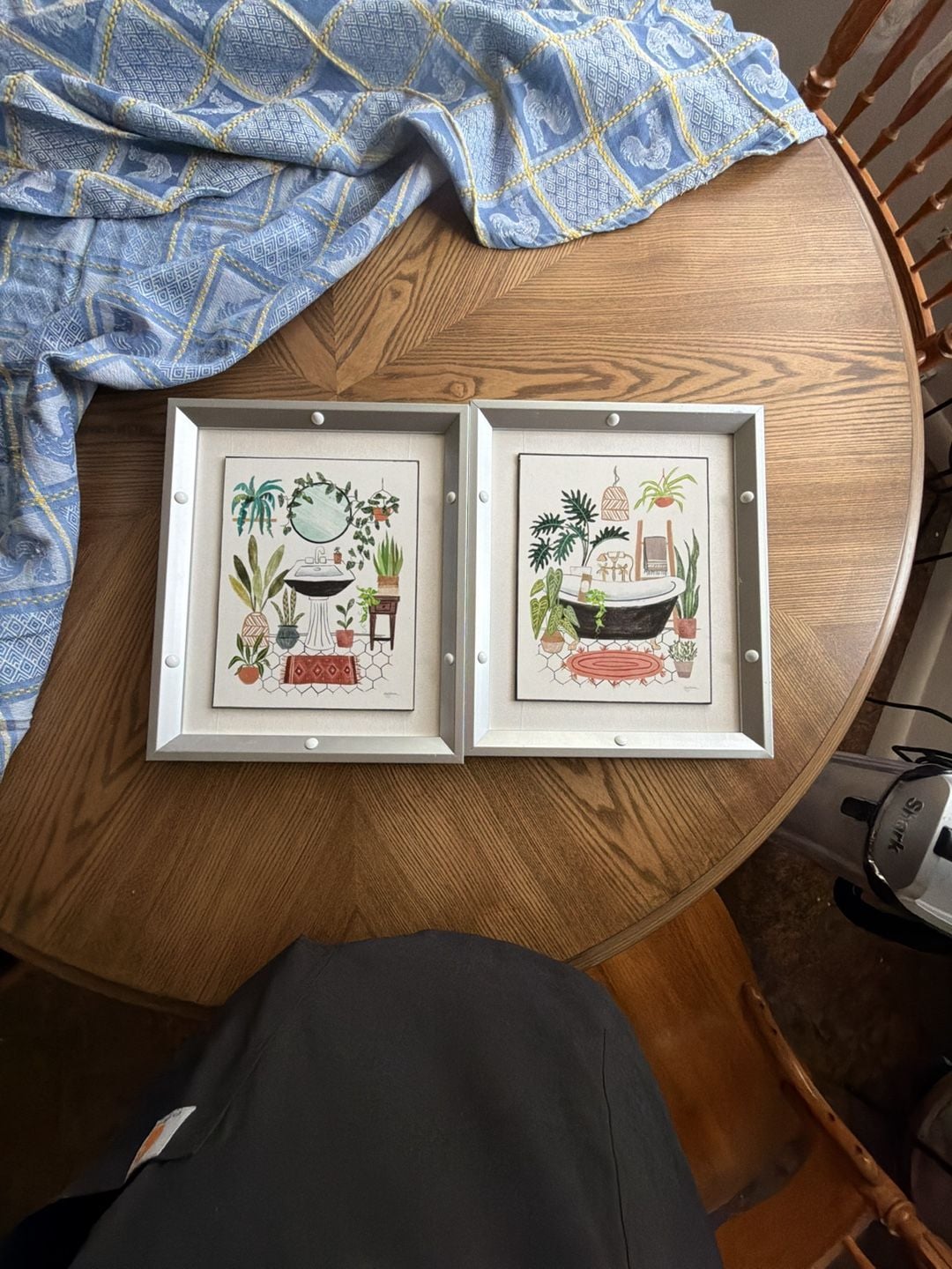 Mary Urban 'Urban Jungle Bath' Framed Canvas Print Set of 2 1