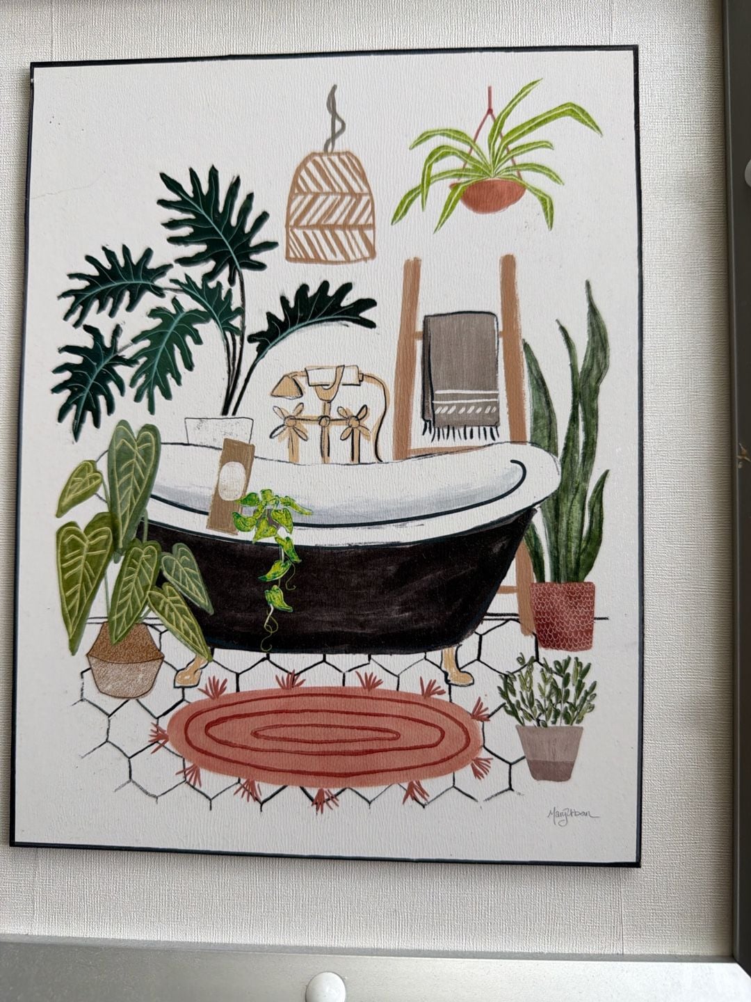 Mary Urban 'Urban Jungle Bath' Framed Canvas Print Set of 2 2