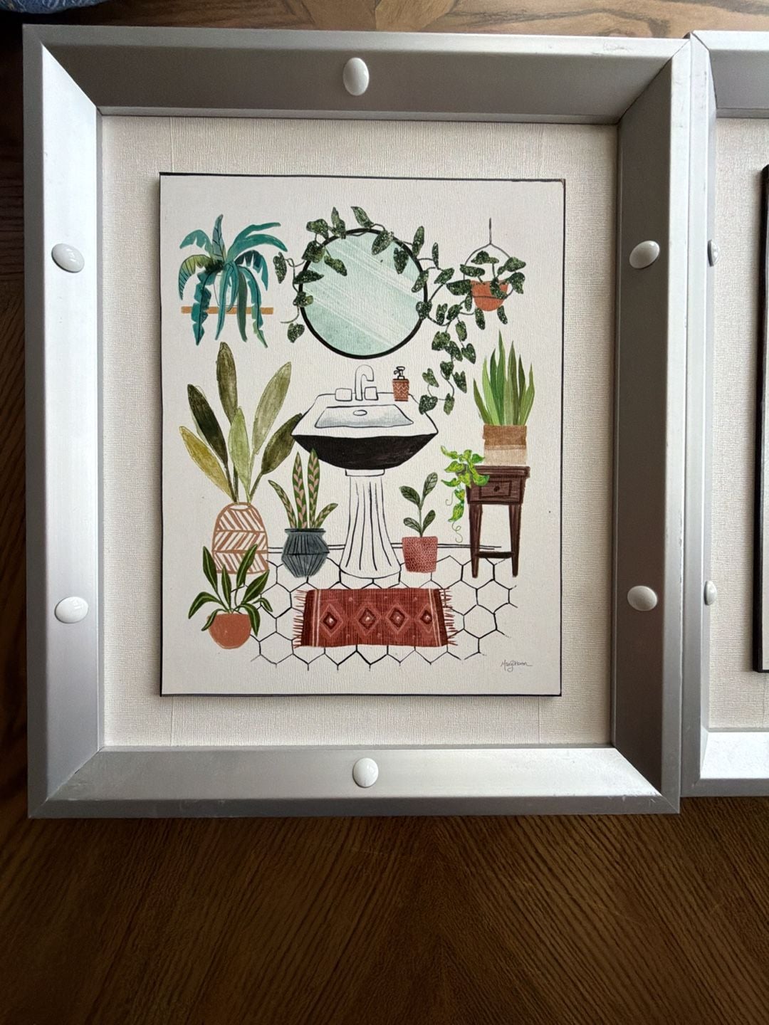 Mary Urban 'Urban Jungle Bath' Framed Canvas Print Set of 2 3
