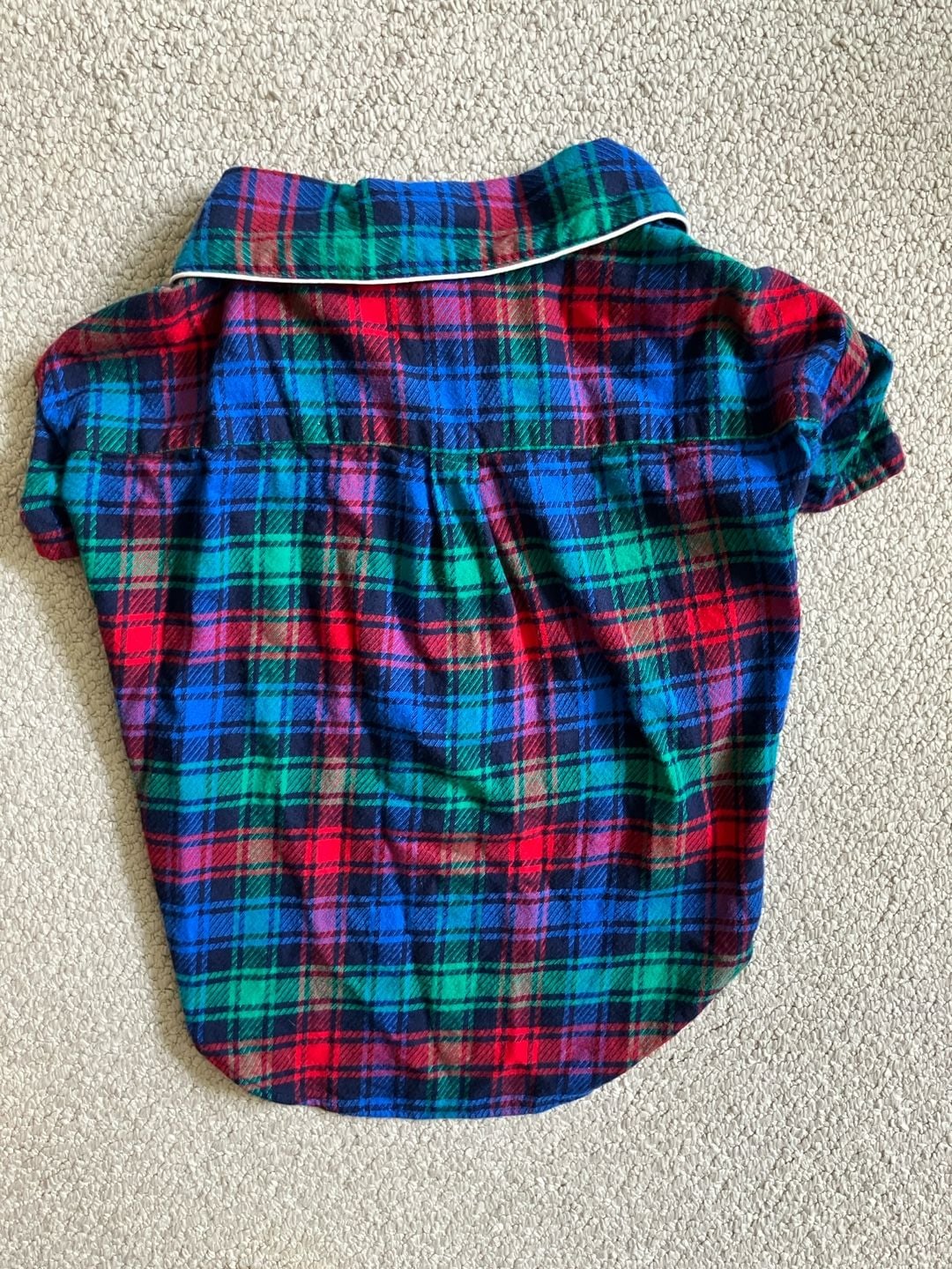 Lands' End Plaid Flannel Dog Shirt 3