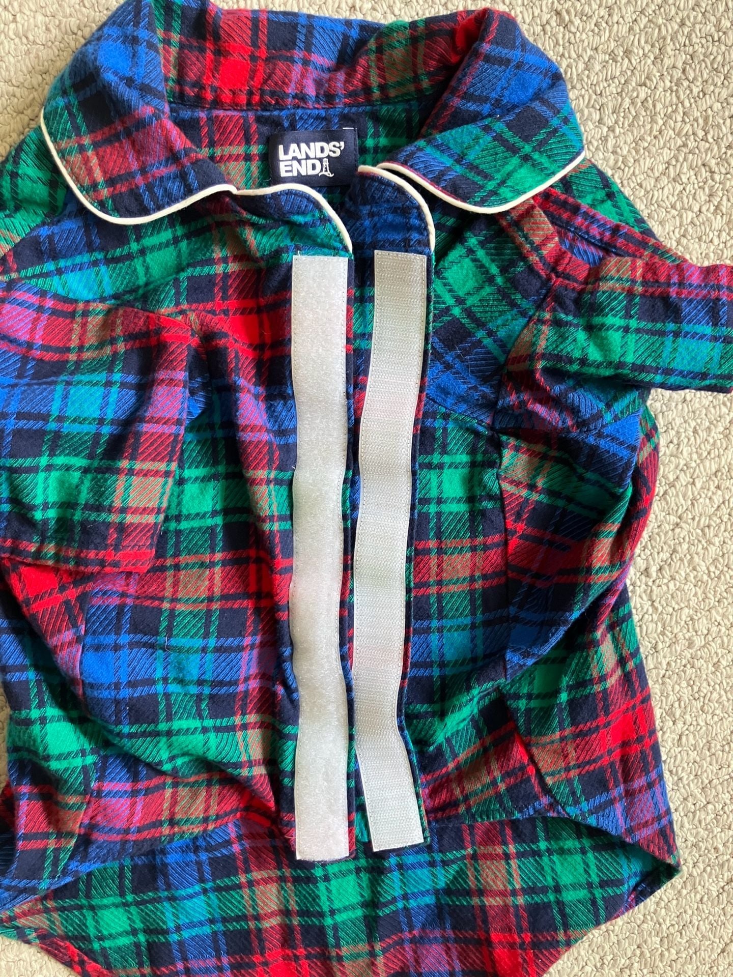 Lands' End Plaid Flannel Dog Shirt 6