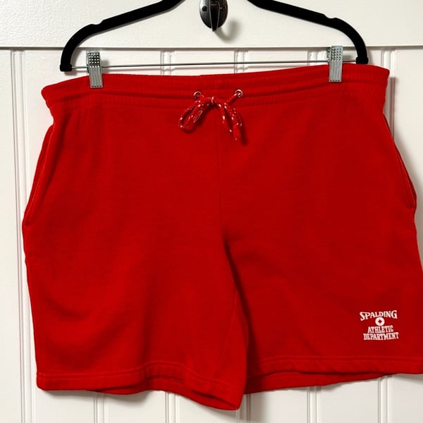 Vintage Spalding Athletic Department Vintage Red Sweat Shorts - Size Medium
